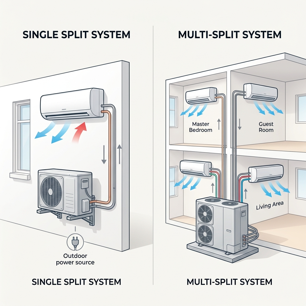 Comparatif mono-split vs multi-split pour une maison individuelle